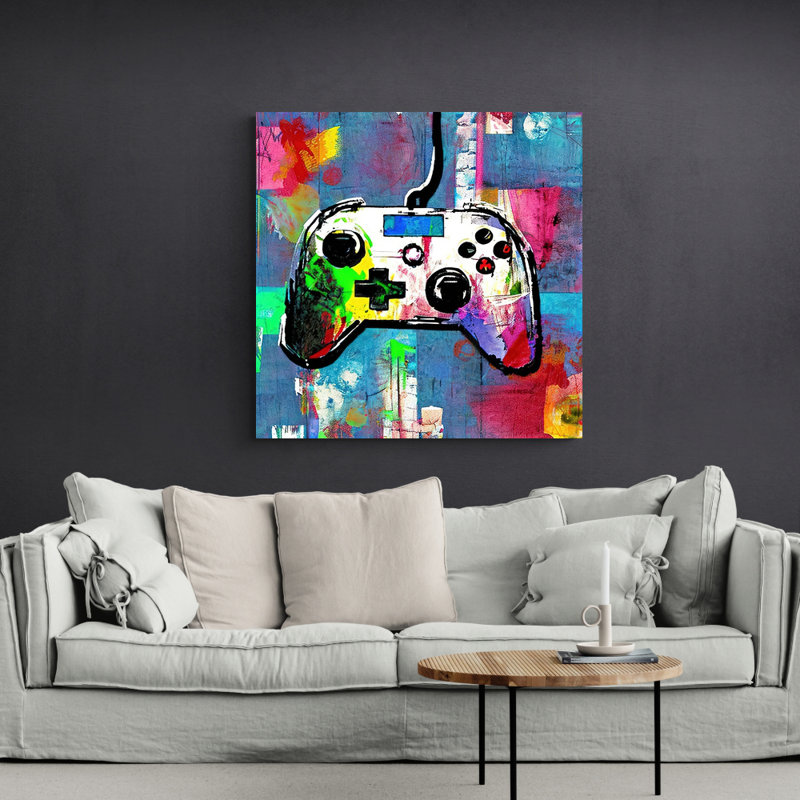 " Video Game Controller 132 " by Stephen Chambers Painting Print, 15" H x 15" W x 1.5" D
