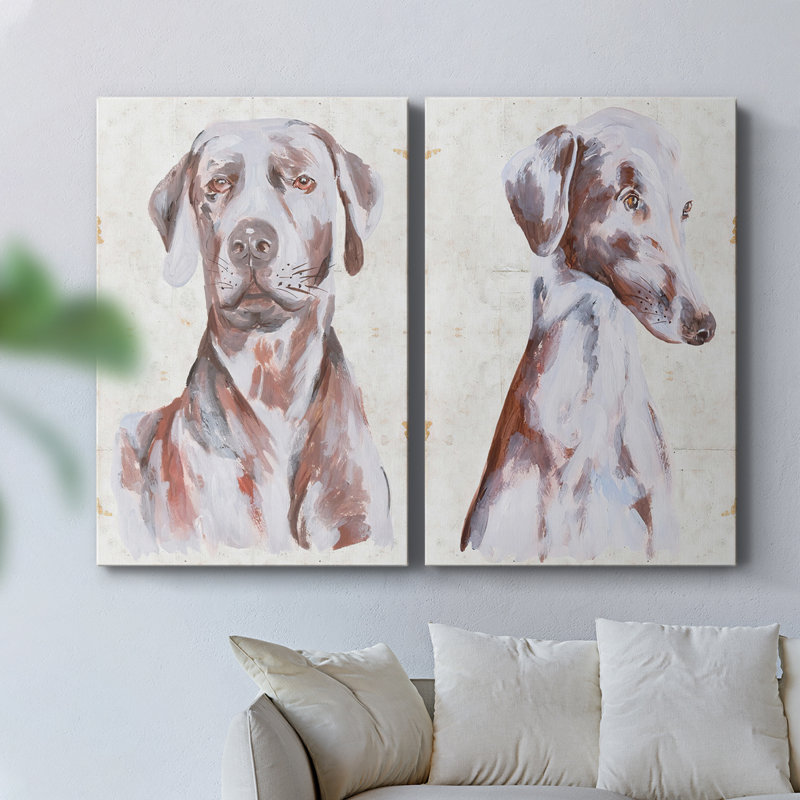 Chien assis I - Toile tendue avec châssis de qualité supérieure - Prêt à être accroché, H 12 po x l 8 po