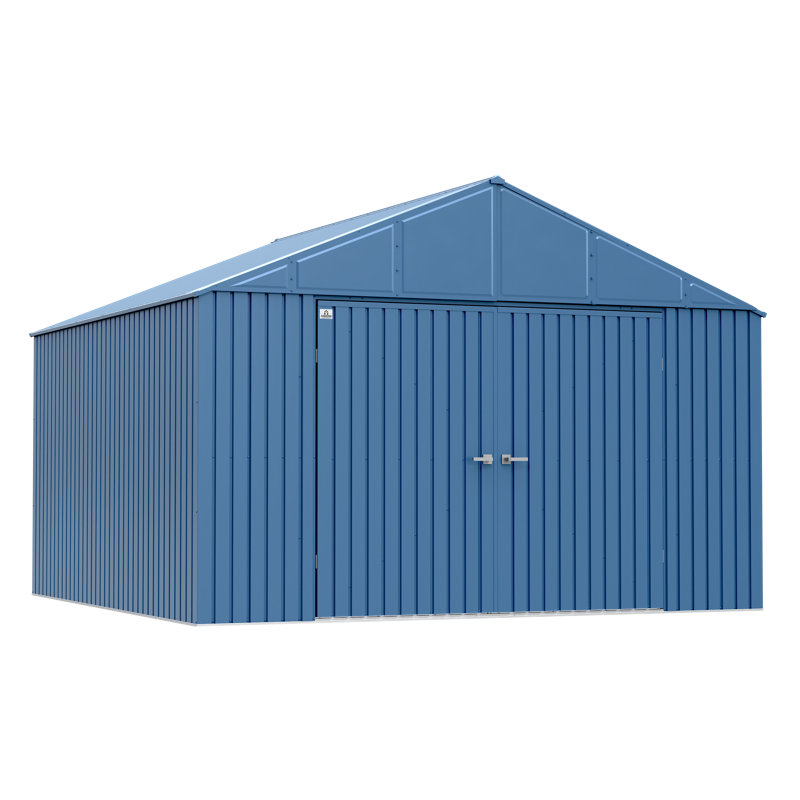 Elite 12' x 12' Blue Grey Steel Storage Shed Kit