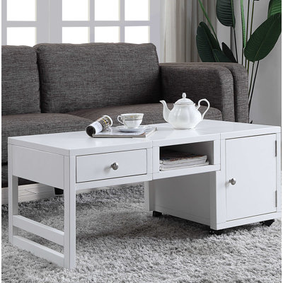 Table basse à roulettes avec rangement Agunde