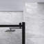 Porte de douche coulissante simple sans cadre noire, 48 x 72 po, verre trempé 1/4 po avec système de rail à roulement en zinc-128545814