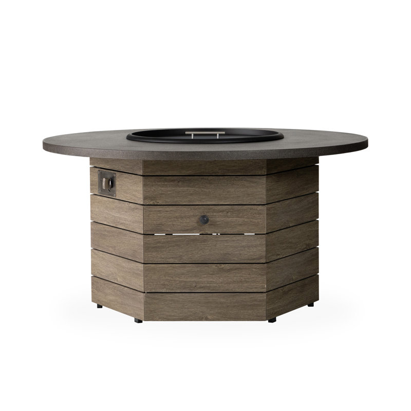 Frontier 25.8" H x 48" W Aluminum Propane Outdoor Fire Pit Table with Lid
