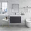 30 po X P 20 po P x 23 po Meuble-lavabo mural simple H gris avec plateau en acrylique blanc