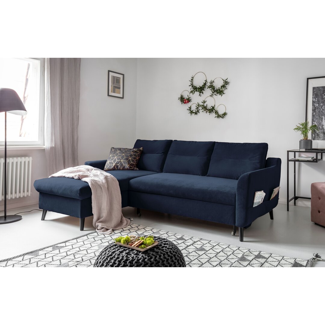 Ecksofa Stylish Stan aus Samt mit Bettfunktion