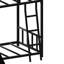 Lit superposé avec glissade, approche en métal noir, économie d'espace pour les petites chambres à coucher, barrières de sécurité sans processus d'assemblage en noir, disposition des glissières, sommeil sécuritaire, guide simple