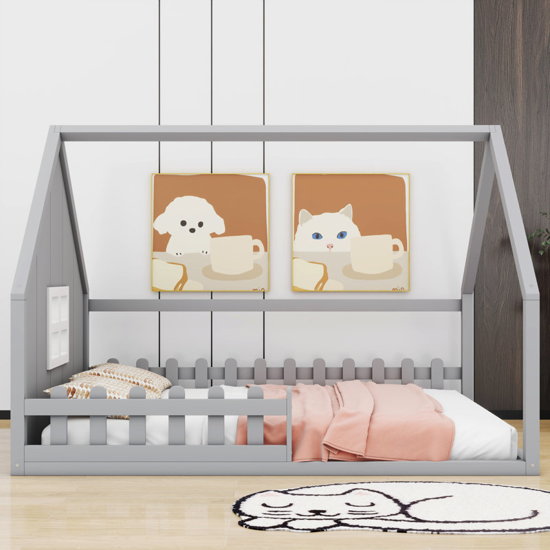 Lit plateforme Meave, Gris