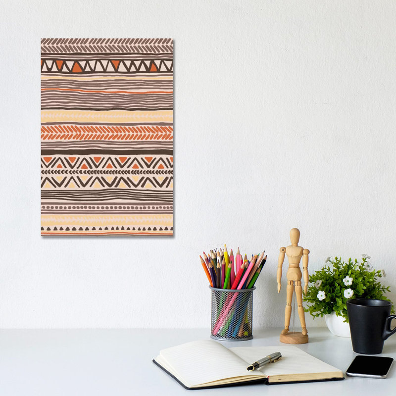Hand Drawn Ethnic Pattern by Alisa Galitsyna - Wrapped Canvas Print, 20.32 cm H x 30.48 cm W