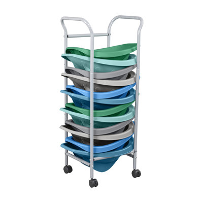 ECR4Kids Leaf Floor Seats with Mobile Leaf Seat Cart, Flexible Seating, 12-Piece