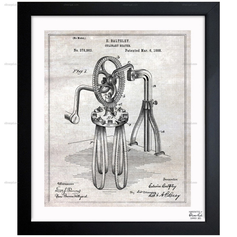 « culinary batteuse 1888 », impression sur toile encadrée, H 33,5 po x l 27,5 po x P 0,5 po