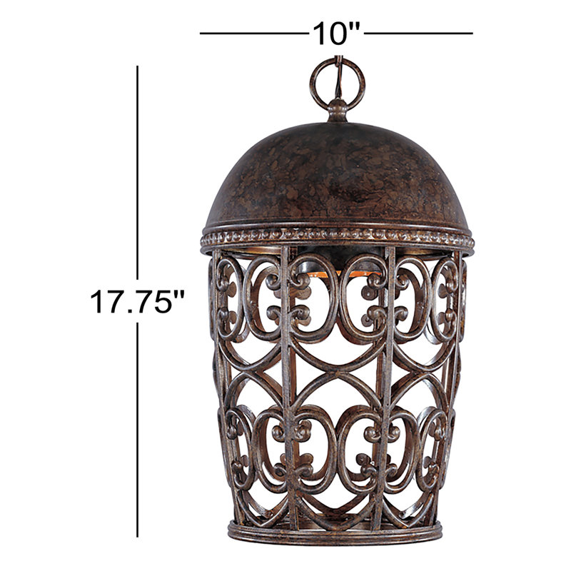 Luminaire suspendu d'extérieur 1 lumière H 17,75 po Claverack
