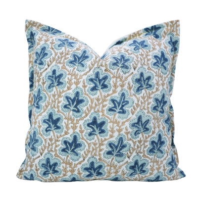 Housse de coussin à double bordure en tissu Artisan
