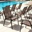 6 chaises de patio brunes, chaises à accoudoirs en tissu Textilene résistant aux intempéries avec dossier haut et structure en métal bronze pour le jardin et la piscine-1210964580