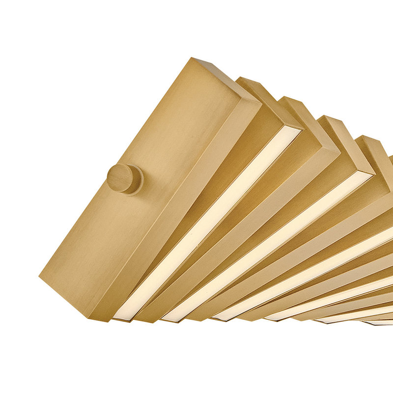 Stitch 58.75" Integrated LED Articulating Linear Chandelier, Lacquered Brass