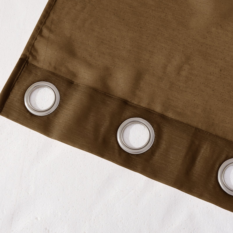 Sirmans Semi Sheer Curtain Pair, Chocolate