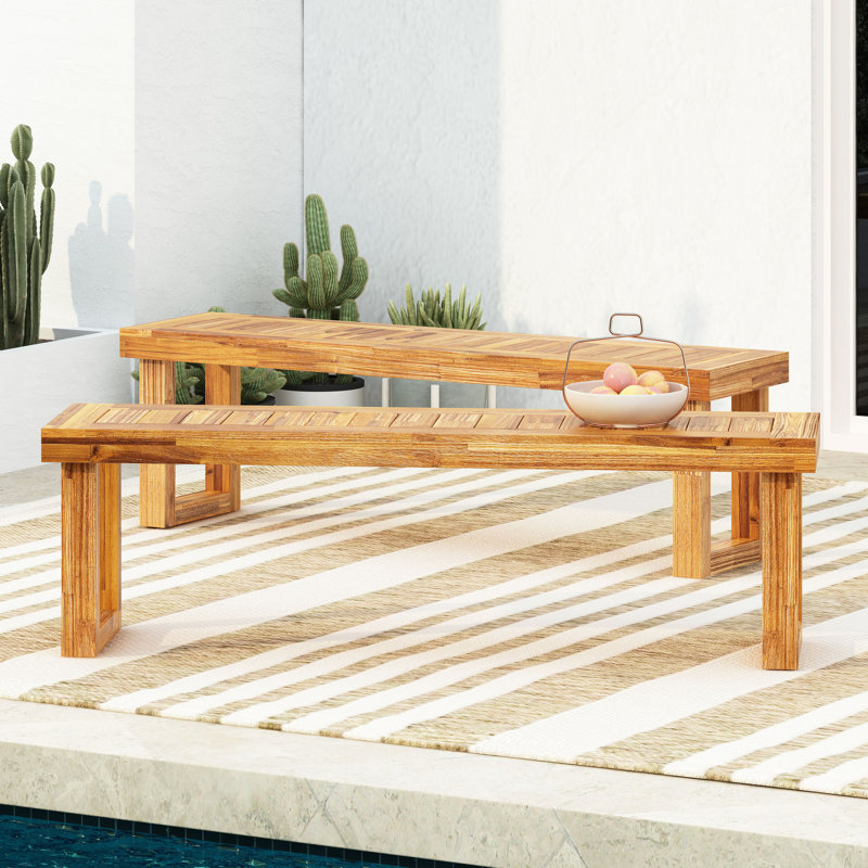 De 2 bancs en bois - Naturel, résiste aux intempéries et protège des dommages