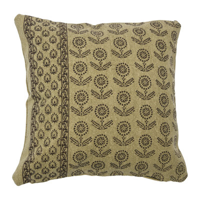 Elswickee 100% Cotton Block Print Floral Pillow