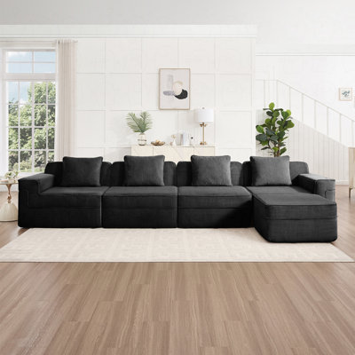 Canapé modulaire 4 places avec repose-pieds Modern