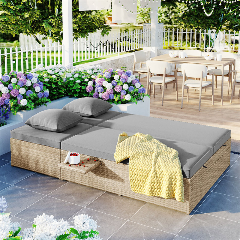 Chaise longue inclinable longue avec coussins 77,95 po