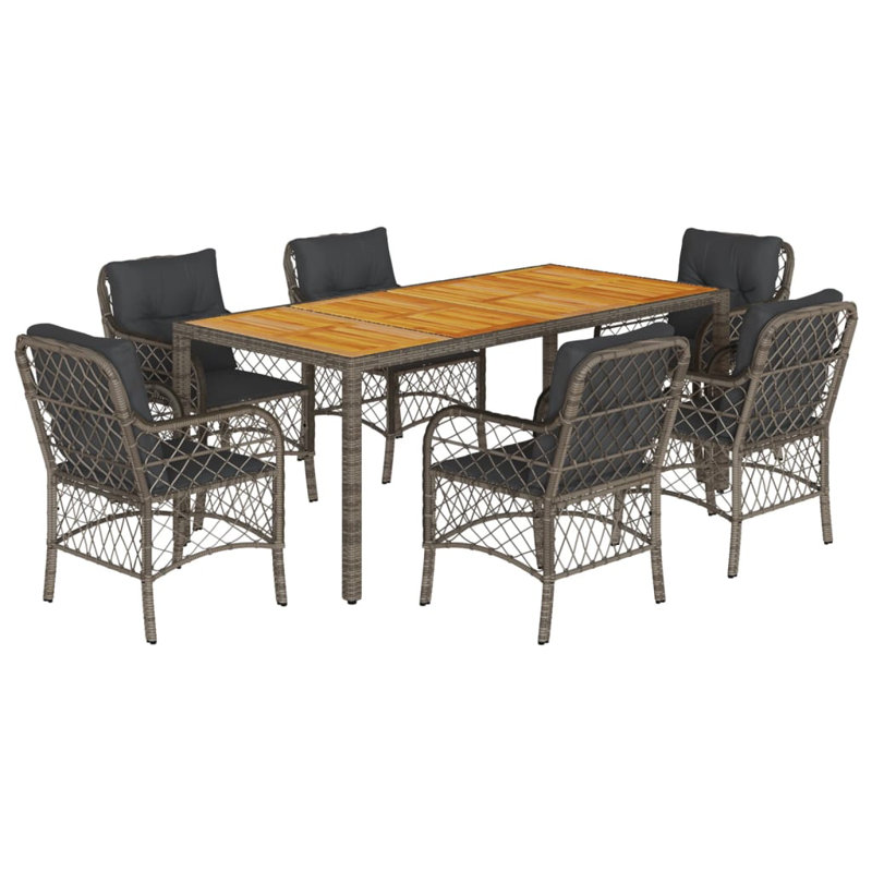  Garden Dining Set Grey