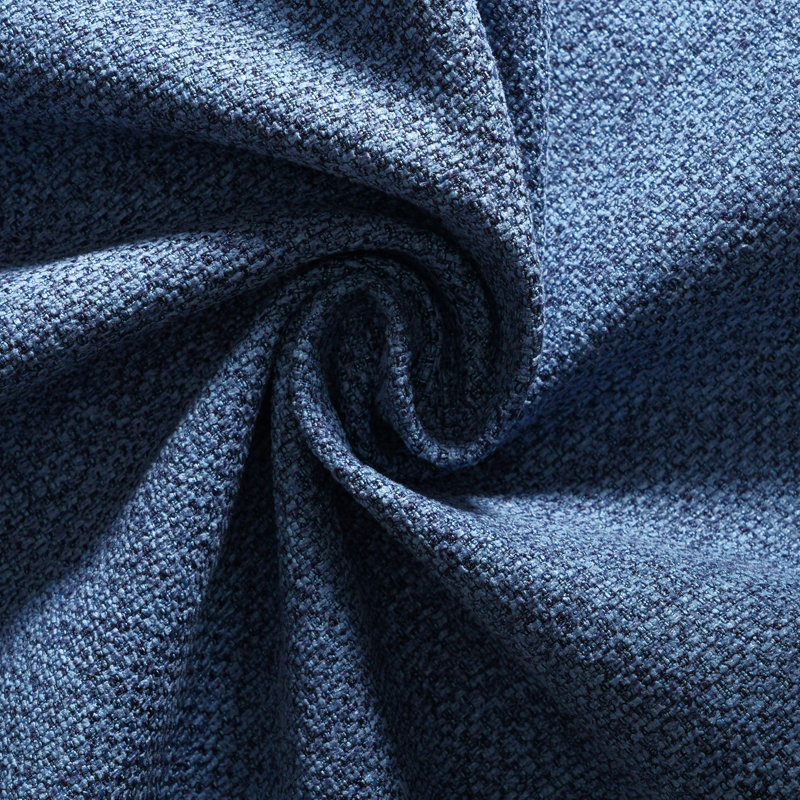 Chaises de salle à manger rembourrées Cindina, 6 pièces, Lin bleu / noir