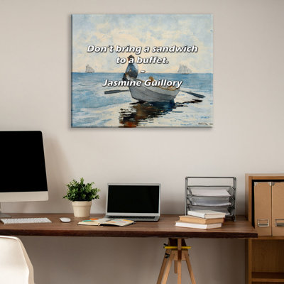 Artsy Quote "Don’t bring a sandwich to a buffet." By Jasmine Guillory Gallery Wrapped Canvas