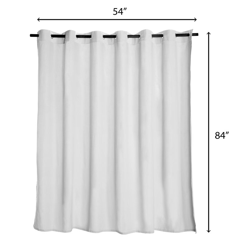 Solid 54" x 84" Grommet Semi-Sheer Outdoor Curtain Panel, Striped Khaki, 54" W x 84" L