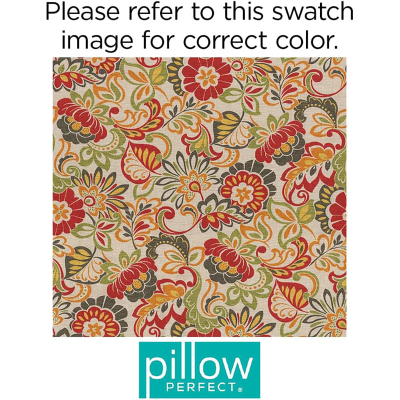 Floral Multicolor Tufted Wicker Chair Cushions, Set of 2