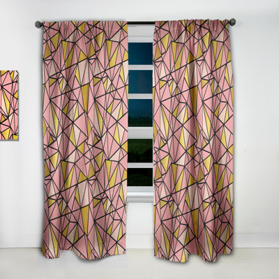 Triangulaire Gold Design II - Rideau simple occultant moderne Mid-Century abstrait