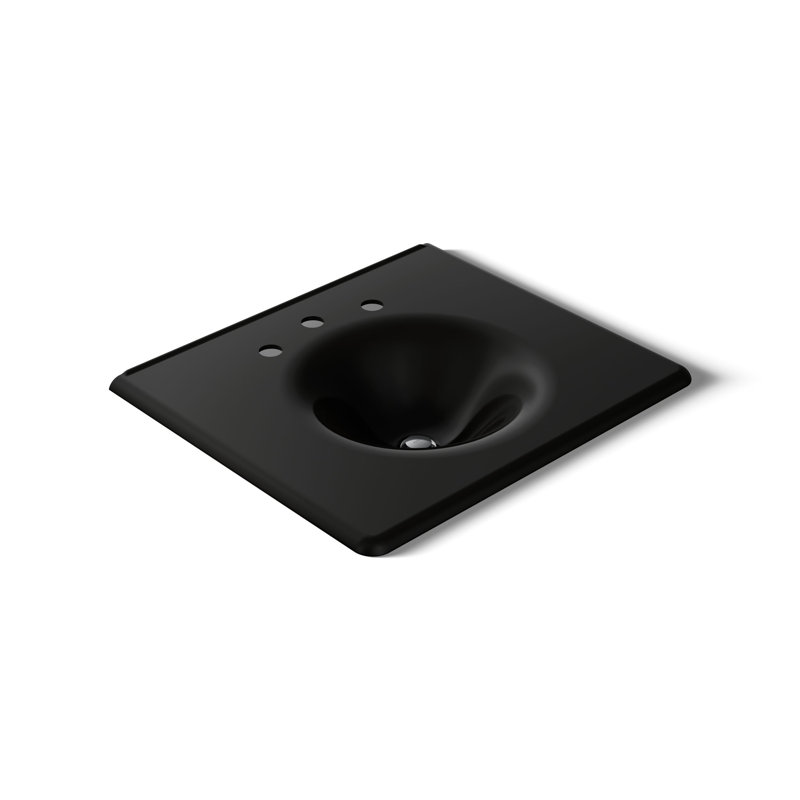 Iron Impressions 26" Single Bathroom Vanity Top, Black Black, Black Black, 8'' Widespread