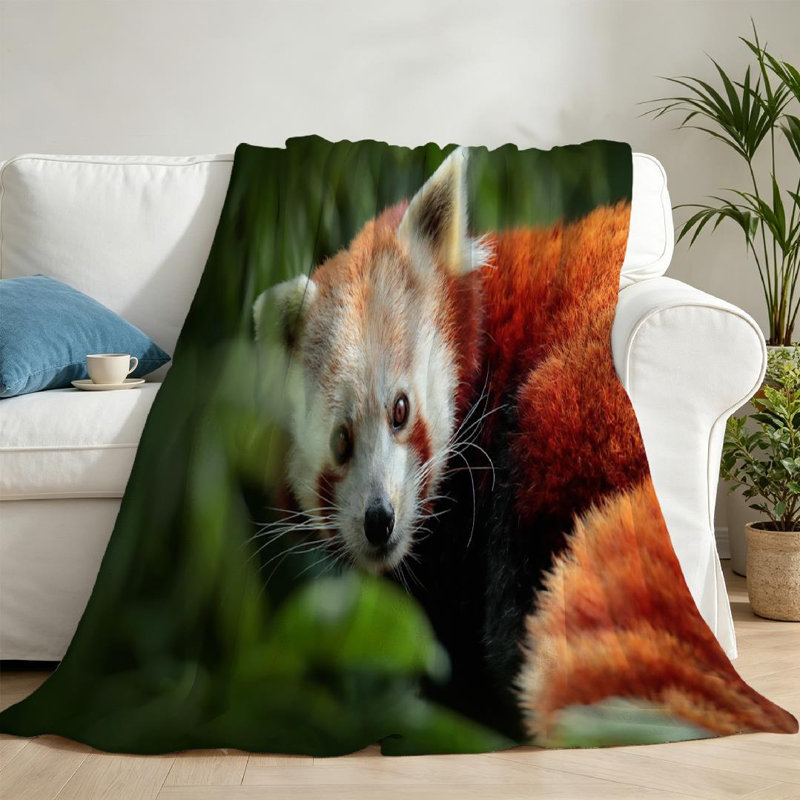 Jeté en flanelle verte ultra douce, magnifique imprimé sur une face, Throw 50" x 60"