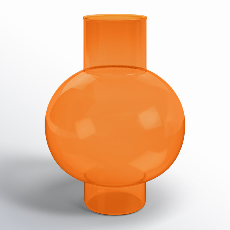 Clarabelle Glass Table Vase, Orange Rust, 9.45" H x 3.15" W x 7" D