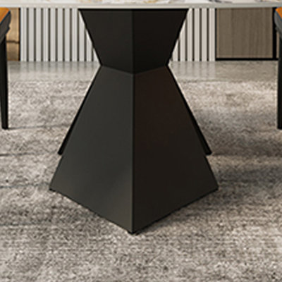 Table de salle à manger en pierre avec structure en acier au carbone