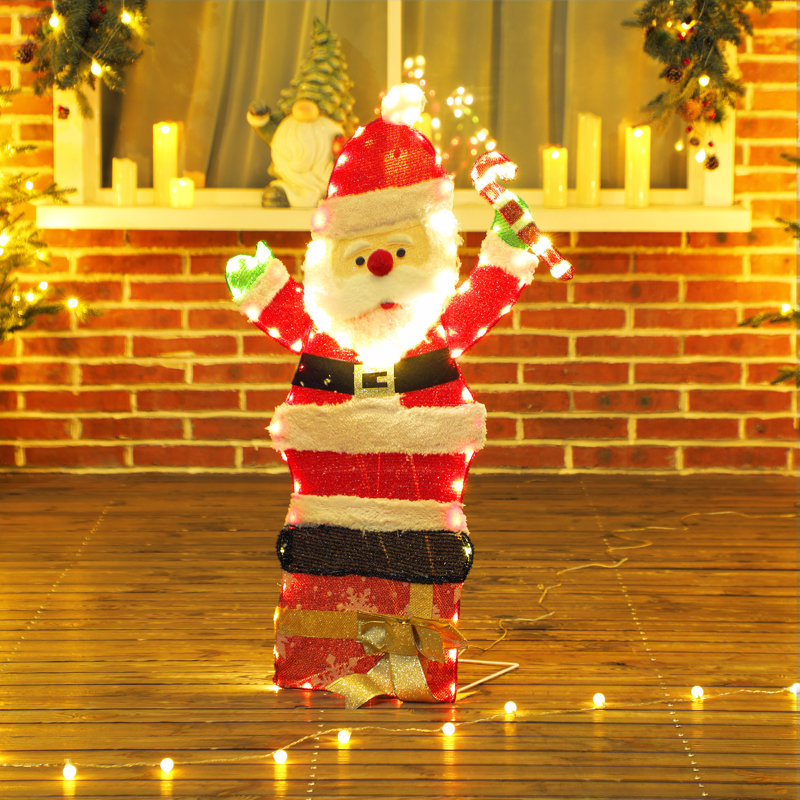 Père Noël illuminé 3 pi, décoration de Noël pour l'intérieur et l'extérieur