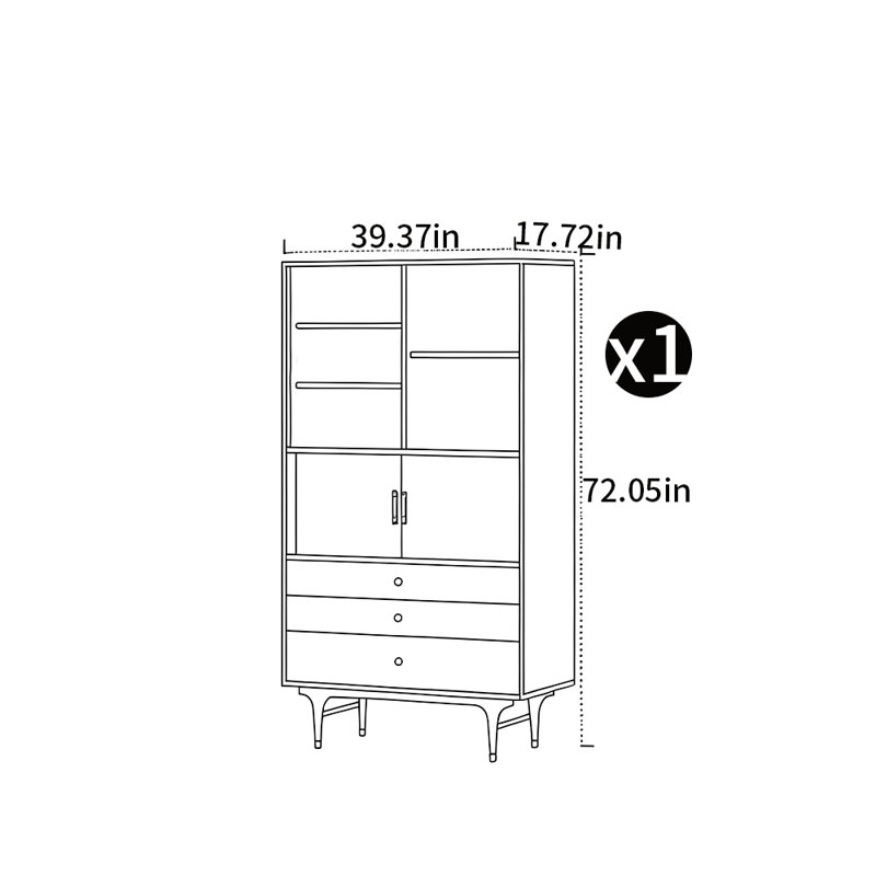 Bibliothèque de style moderne et minimaliste, Marron foncé