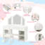 Coiffeuse pour enfants avec lumières, bureau de maquillage princesse, lumière tactile, miroir détachable à trois volets