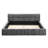 Queen Size Chenille Upholstered Platform Bed with Checkerboard Headboard-48068466