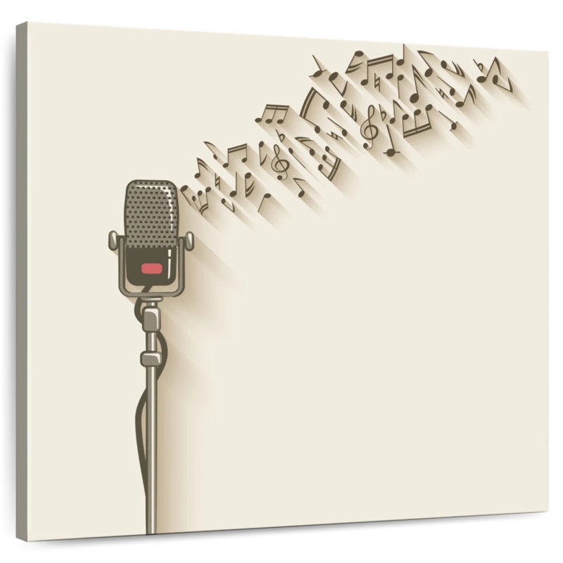 Microphone Abarca avec notes, H 33 po x l 33 po