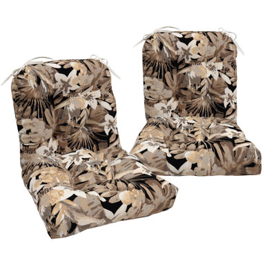 Set of 4 Outdoor Chair Cushions, 19 x 19 x 4 Inch Waterproof Fade‑Resistant Patio Seat Pads with Ties for Garden & Dining Chairs