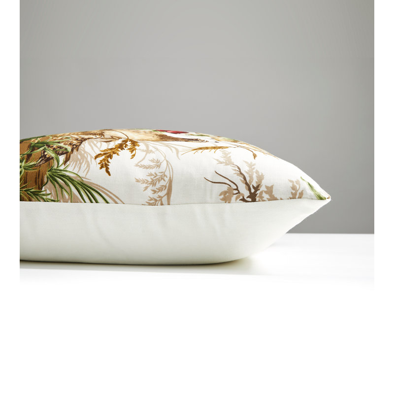 Edwins Covey Linen Square Indoor/Outdoor Pillow Cover & Insert, Multi On White