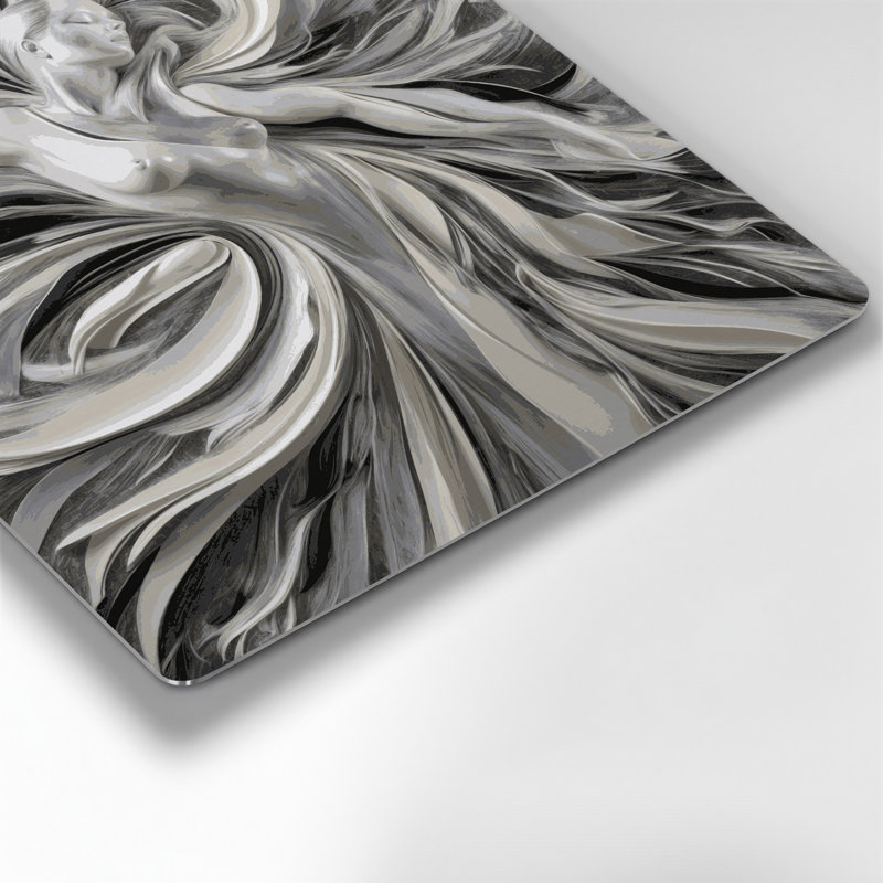 Art mural abstrait gris 58, H 8 po x l 8 po