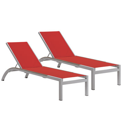 Ensemble de chaise longue inclinable en teck 26,25 po Saleem