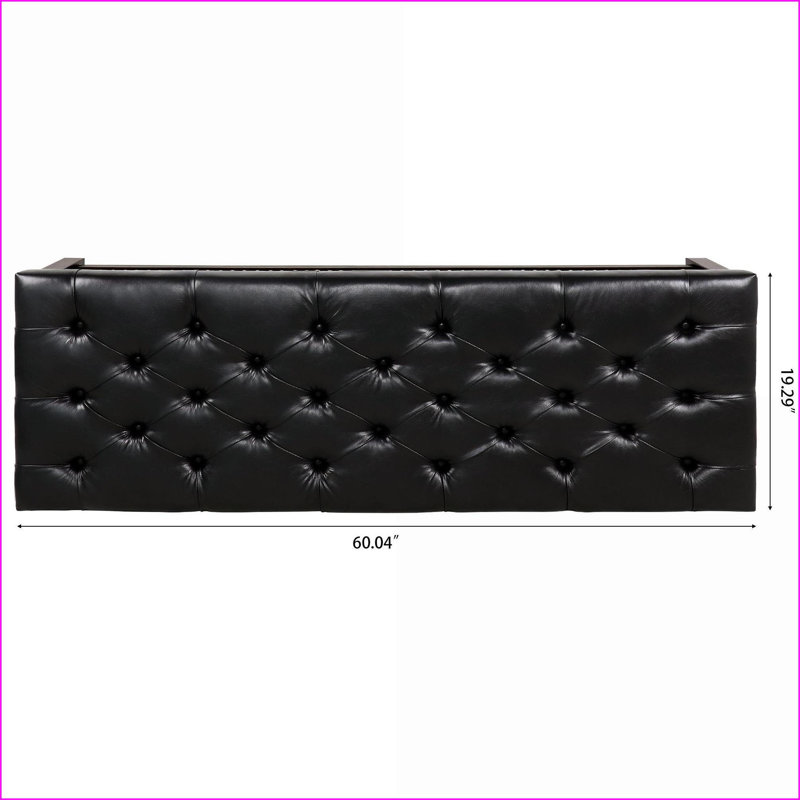 Banc - 60 po rembourré pour chambre à coucher, vestibule | Pieds en bouleau massif, polyuréthane doux | Noyer brun, bois