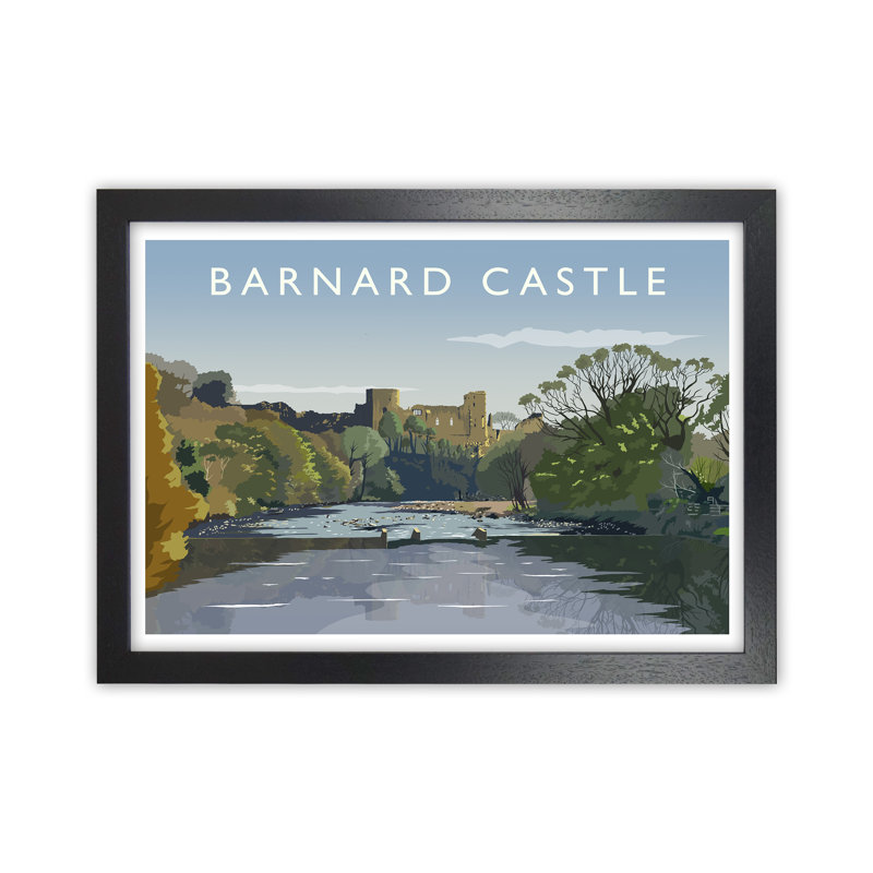 Barnard Castle 2 1 Piece Wall Art, 46cm H x 63cm W x 3cm D, Black Framed