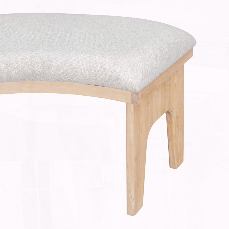 Ensemble de salle à manger rustique 5 pièces avec banc courbé (naturel), Brun / beige / naturel, Brun, Beige / Naturel
