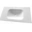 Meuble-lavabo de salle de bain en résine solide à surface solide - blanc mat, 6,87 po de hauteur, empreinte adaptable, qualité, lavabo facile à faire, profondeur de 40,48 po, décoloration, utilisation confortable