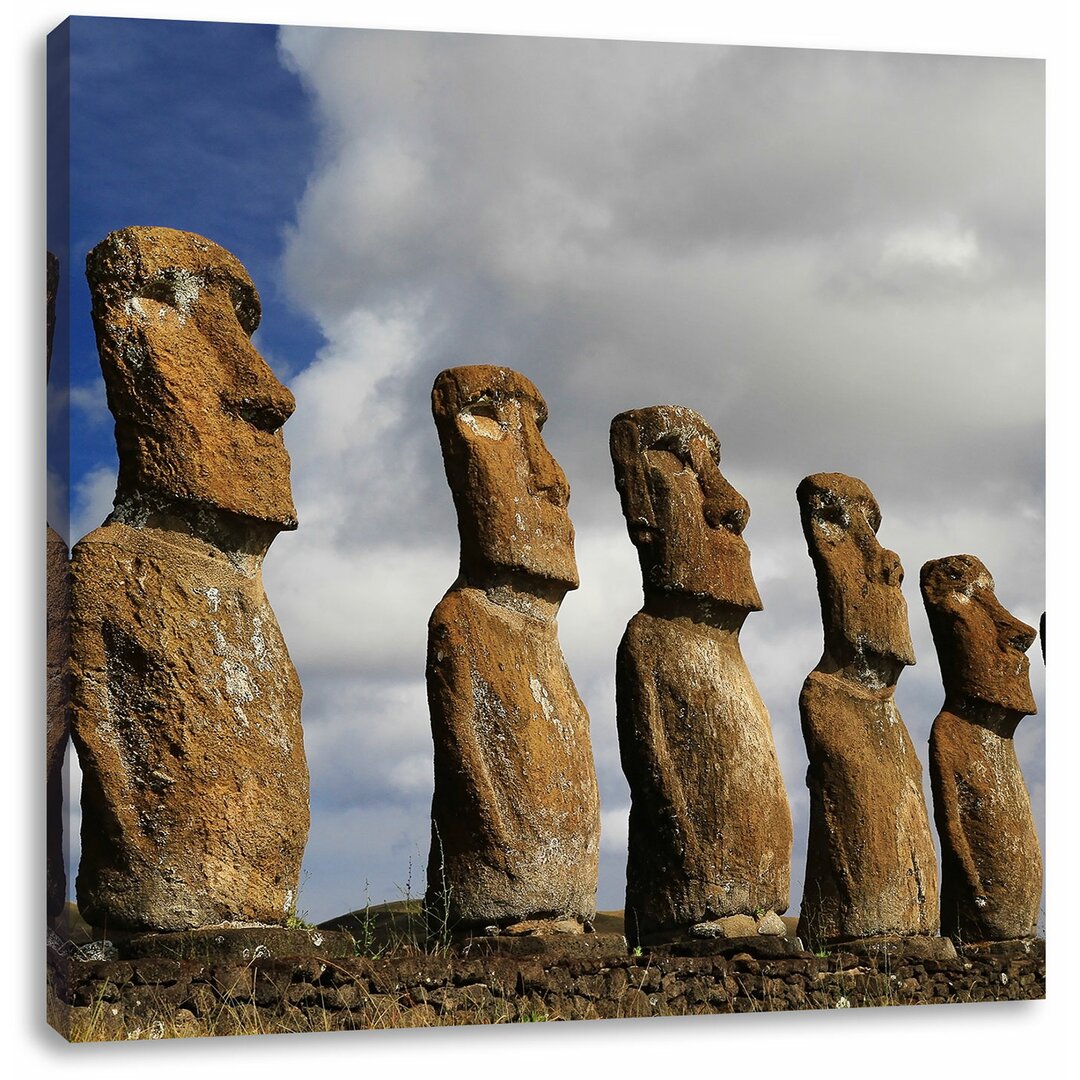 Leinwandbild Moai Statuen auf den Osterinseln