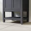 Ensemble de meuble-lavabo sur pied simple 24 po - comptoir en pierre d'ingénierie blanche Bombay, dosseret intégré et tablette de rangement ouverte