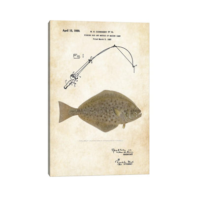 Halibut Fishing Lure by Patent77 - Wrapped Canvas Gallery-Wrapped Canvas Giclée