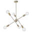Luminaire suspendu en nickel brossé 6 lumières Yonker Spoutnik-480058472