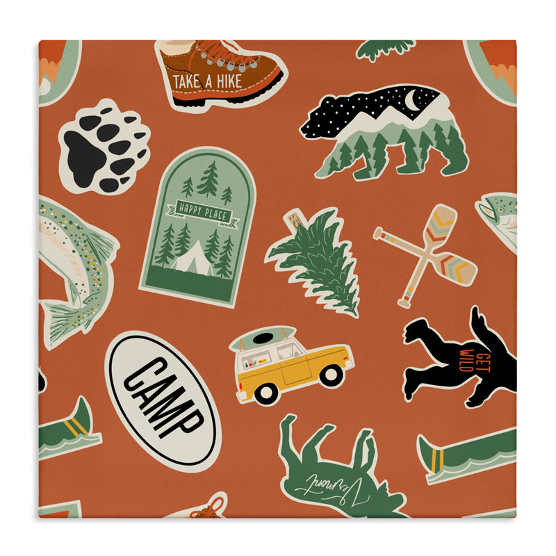 Toile d'autocollants «Outdoory Nature» par Jilly Jack Designs, H 30 po x l 30 po